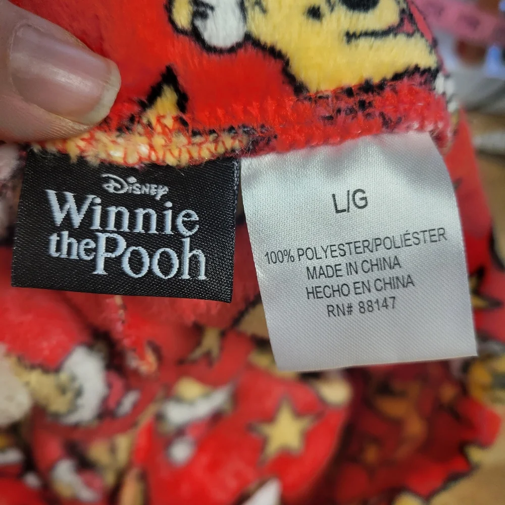 Disney Winnie The Pooh Fleece Christmas Pajama Pants Size Large - Picture 3 of 4